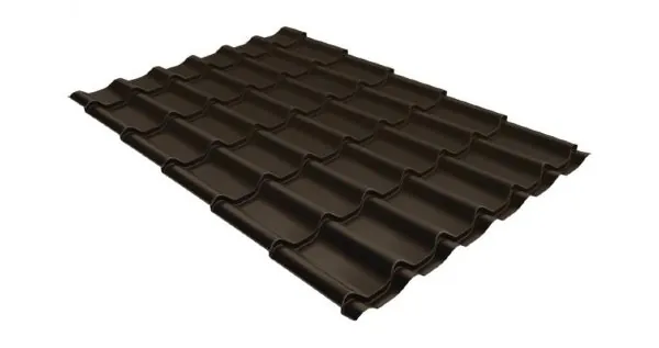 Металлочерепица классик 0,5 Satin RR 32 темно-коричневый купить в Истре