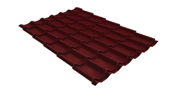 Металлочерепица классик GL 0,5 Quarzit lite RAL 3005 красное вино купить в Истре