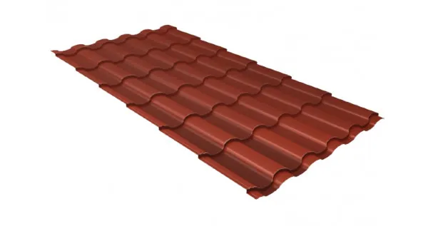 Металлочерепица кредо 0,5 Satin RAL 8004 терракота купить в Истре