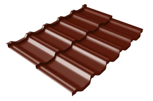 Металлочерепица модульная Квинта Uno Grand Line c 3D резом 0,45 PE RAL 3005 красное вино купить в Истре
