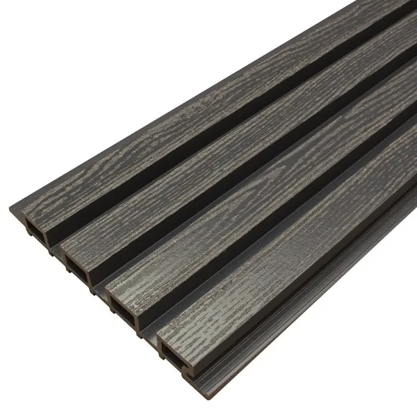 Фасадная доска из ДПК Faynag Wood Рейка Мокрый Асфальт купить в Истре