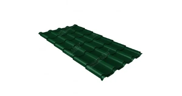 Металлочерепица камея 0,5 Satin RAL 6005 зеленый мох купить в Истре