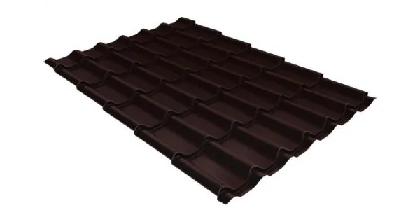 Металлочерепица классик GL 0,5 Velur20 RAL 8017 шоколад купить в Истре