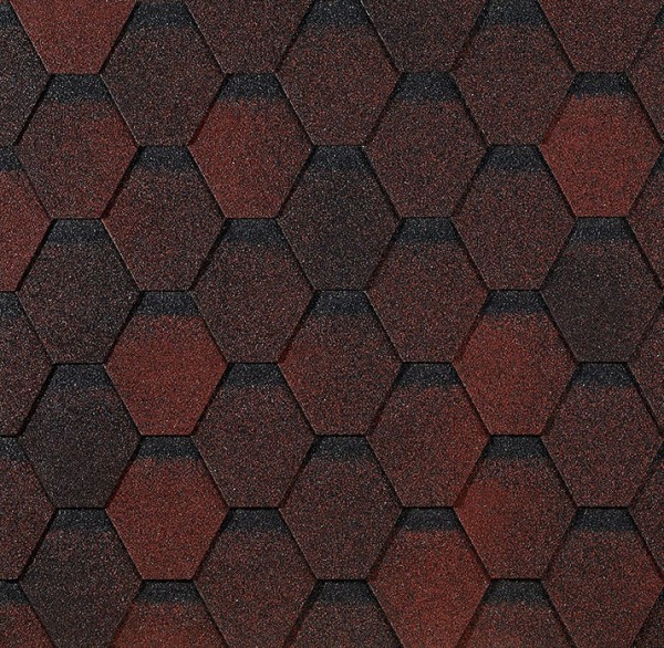 Гибкая черепица EURASIA Docke, Коллекция ШЕСТИГРАННИК Красный купить в Истре