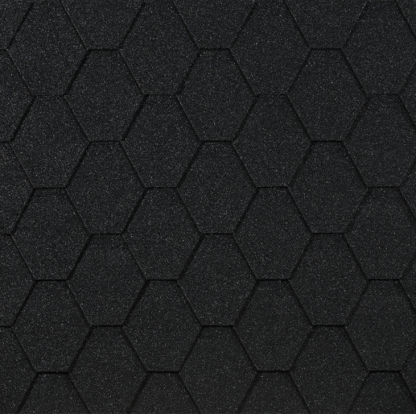 Гибкая черепица EURASIA Docke, Коллекция ШЕСТИГРАННИК Чёрный купить в Истре