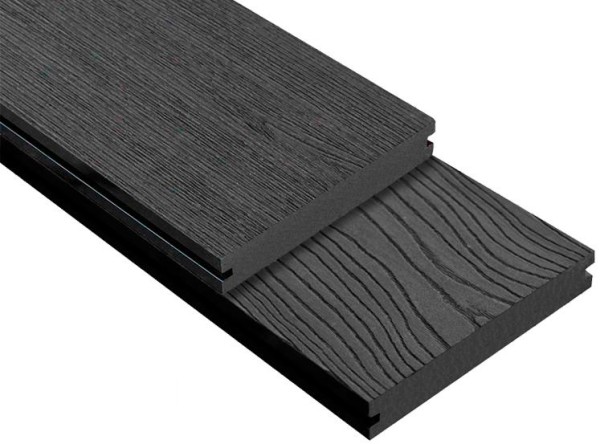 Террасная доска ДПК Outdoor 3D полнотелая STORM/OCEAN BLACK черная купить в Истре