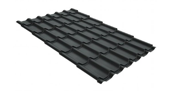 Металлочерепица классик GL 0,5 GreenCoat Pural Matt RR 23 темно-серый (RAL 7024 мокрый асфальт) купить в Истре