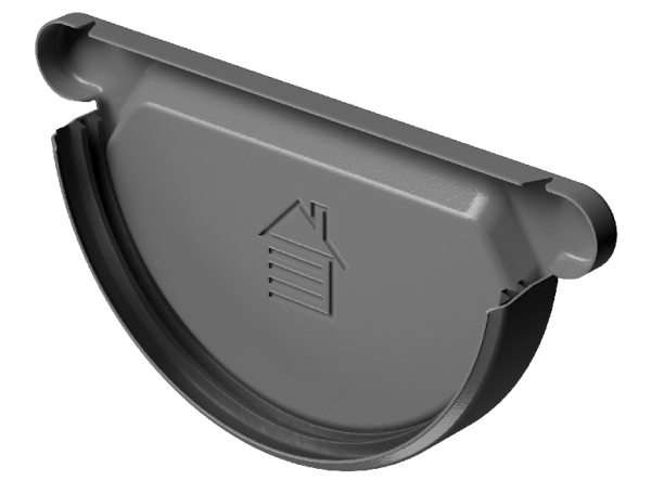 Заглушка желоба D125 Döcke STAL PREMIUM Графит, (RAL 7024) купить в Истре