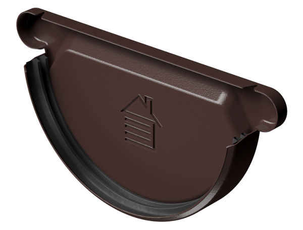 Заглушка желоба D125 Döcke STAL PREMIUM Шоколад, (RAL 8019) купить в Истре