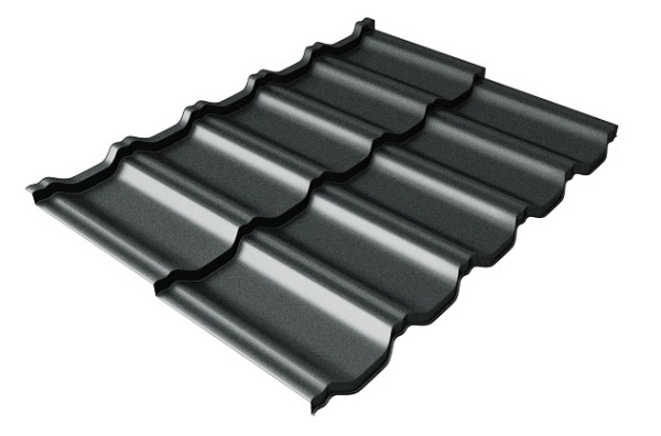 Металлочерепица модульная Квинта Uno Grand Line c 3D резом 0,5 Satin RAL 7016 антрацитово-серый купить в Истре