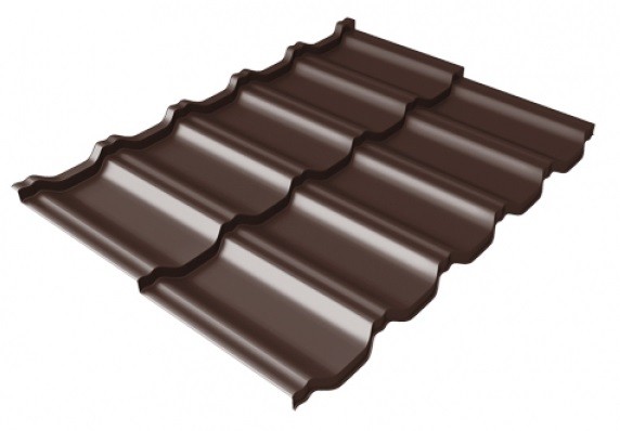 Металлочерепица модульная Квинта Uno Grand Line c 3D резом 0,5 Satin Мatt RAL 8017 шоколад купить в Истре