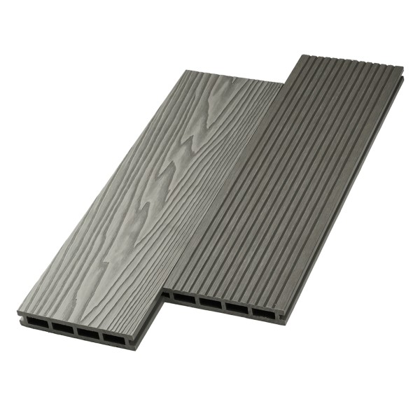 Террасная доска ДПК NanoWood двусторонняя New 3D тиснение + вельвет Серый купить в Истре