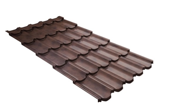 Металлочерепица квинта плюс с  3D резом 0,45 Safari Twincolor Brown купить в Истре