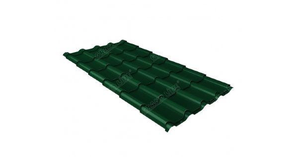 Металлочерепица камея 0,45 Drap RAL 6005 зеленый мох купить в Истре