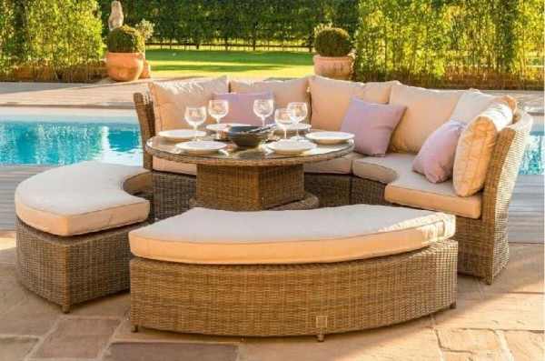 Диван-Трансформер AFINA плетеный из иск. ротанга со столом AFM-350B Beige купить в Истре