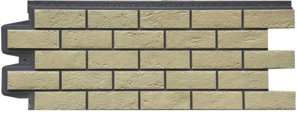 Фасадная панель Grand Line Состаренный кирпич Элит ваниль, ШОВ темно-бежевый купить в Истре