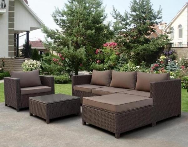 Комплект мебели AFINA плетеной из иск. ротанга YR821A Brown/Beige купить в Истре
