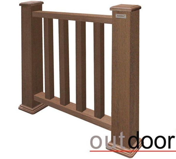 Ограждение из ДПК Outdoor Классик 3D STORM коричневый микс купить в Истре