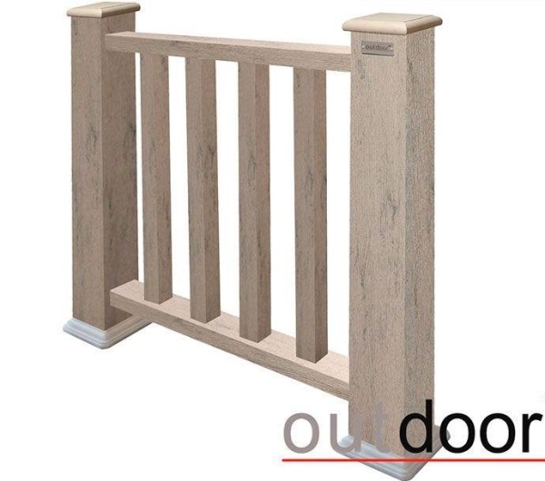 Ограждение из ДПК Outdoor Классик 3D STORM серый микс купить в Истре