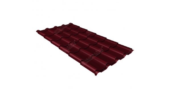 Металлочерепица камея 0,5 Satin RAL 3005 красное вино купить в Истре