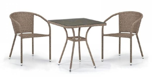 Комплект плетеной мебели AFINA из иск. ротанга T282BNT/Y137C-W56 Light Brown 2Pcs купить в Истре