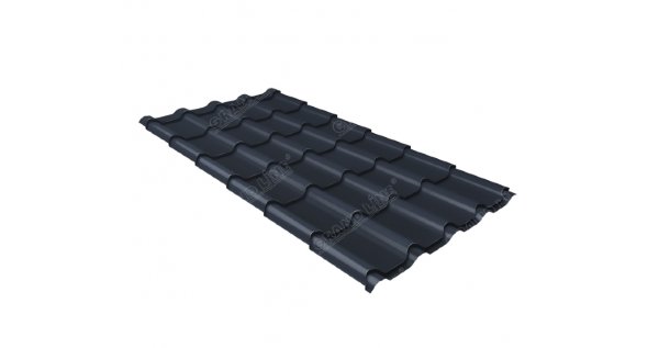 Металлочерепица камея 0,5 Satin RAL 7024 мокрый асфальт купить в Истре