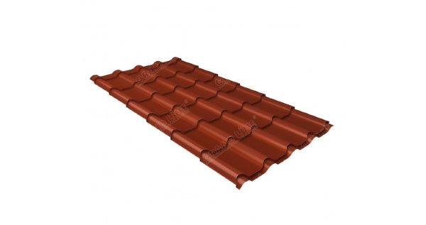 Металлочерепица камея 0,5 Satin RAL 8004 терракота купить в Истре