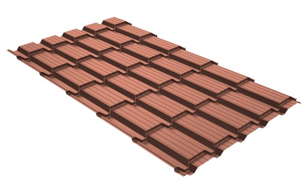 Металлочерепица GL квадро профи 0,5 Quarzit Cuprum Steel купить в Истре