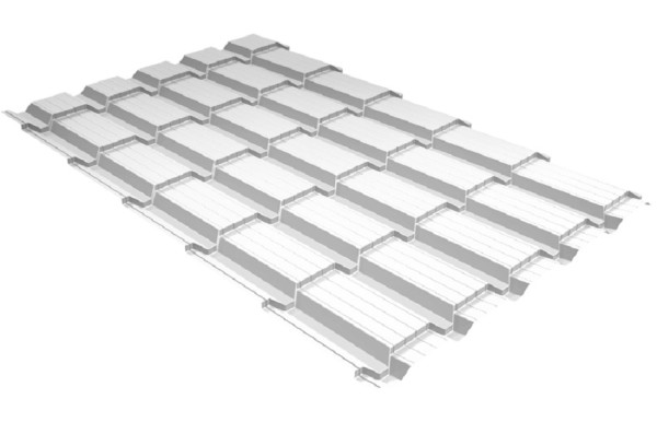 Металлочерепица GL квадро профи 0,5 Satin RAL 9003 сигнальный белый купить в Истре