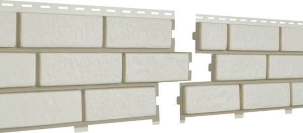 Фасадная панель Ю-Пласт Стоун Хаус Кирпич с декорированным швом Белый купить в Истре