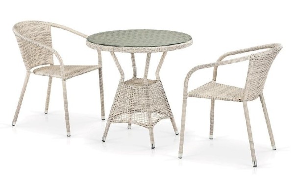 Комплект плетеной мебели AFINA из иск. ротанга T705ANT/Y137C-W85 Latte 2Pcs купить в Истре