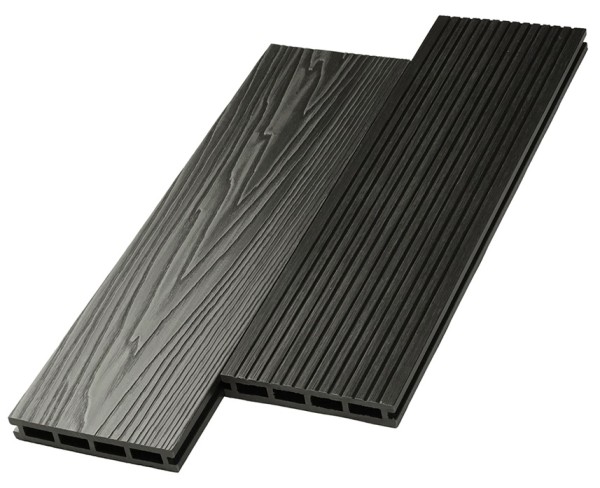 Террасная доска ДПК NanoWood двусторонняя New 3D тиснение + вельвет Графит купить в Истре