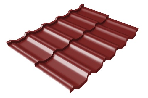 Металлочерепица модульная Квинта Uno Grand Line c 3D резом 0,5 Satin RAL 3011 коричнево-красный купить в Истре