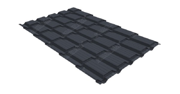 Металлочерепица GL квадро профи 0,5 Satin RAL 7024 мокрый асфальт купить в Истре