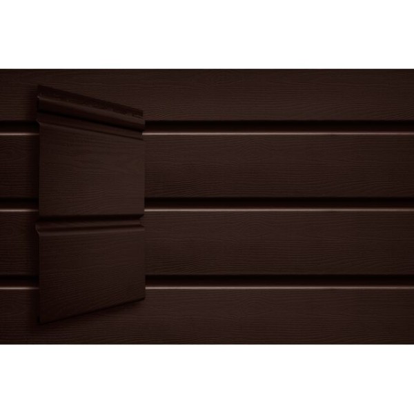 Виниловый сайдинг Grand Line Double-Брус Тёмный Дуб купить в Истре