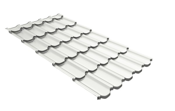 Металлочерепица квинта плюс с 3D резом 0,5 Satin RAL 9003 сигнальный белый купить в Истре