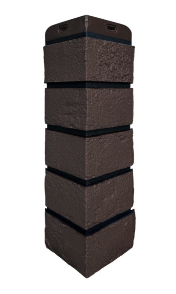 Угол Grand Line состаренный кирпич премиум Шоколадный (шов RAL 9005) купить в Истре