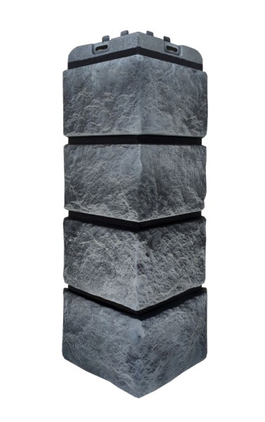 Угол наружный Grand Line Колотый Камень Антрацит, Шов чёрный купить в Истре